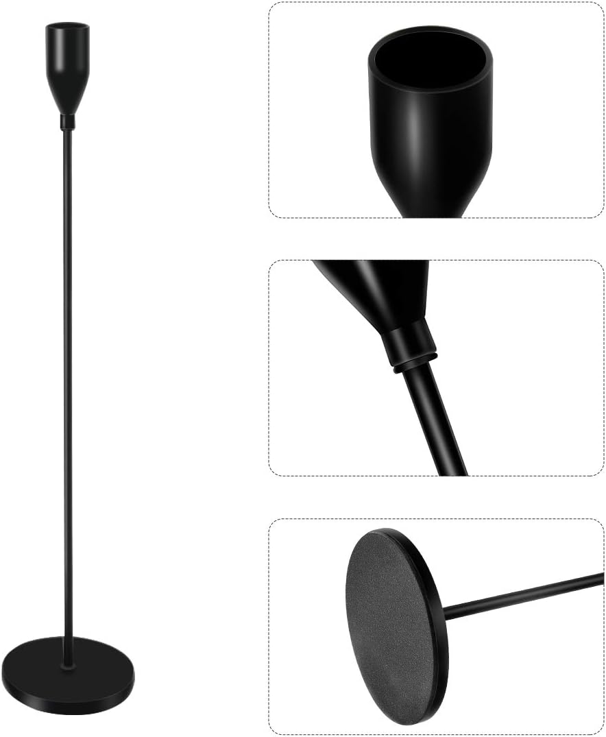 SIJUN Candle Holders-Set of 3 Candlestick Holders for Taper Candle Fits 3/4 inch Candle & LED Candles Birthday Dinning Party Decorative Metal Candleholders: Home & Kitchen