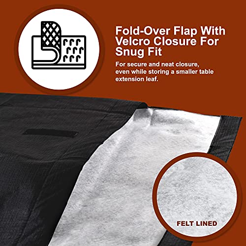Sorfey Felt Lined Dining Table Leaf Storage Bag with Velcro Closure
