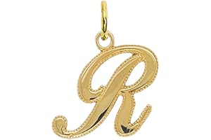 Takar Gold Initial Letter Pendant For Necklaces, 14k Gold A-Z Big Letter Charm Necklace Jewelry for Men And Women. Made In USA, Yellow Gold