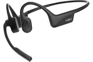 SHOKZ OpenComm2 2025 Upgrade - Open-Ear Bone Conduction Headphones, Wireless Bluetooth Headset with Noise Canceling Mic & Mute Button for Work Calls and Meetings, 16 Hour Talk Time for Mobile & PC - C120
