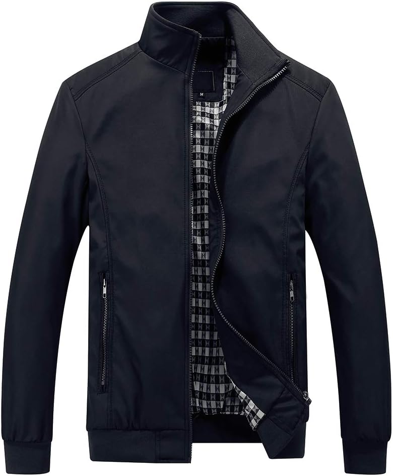 YOUTHUP Mens Jacket Casual Stylish Bomber Coat Lightweight Vintage Outwear Jackets and Coats