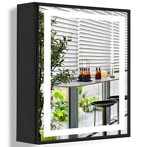 MEIOUKA 28 x 20 Inch LED Medicine Cabinet Mirror
