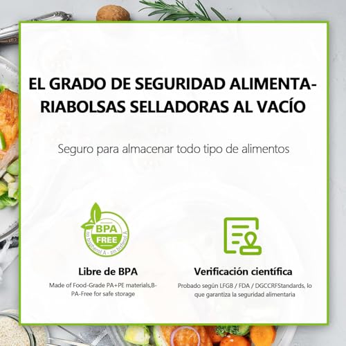 Rantuia 200PCS Bolsas para Sellar al Vacío 15 x 20/20 x 30cm, Bolsas de Vacio para Alimentos, Bolsas Envasar al Vacio, Se Utiliza para Conservar Verduras, Frutas y Carnes.