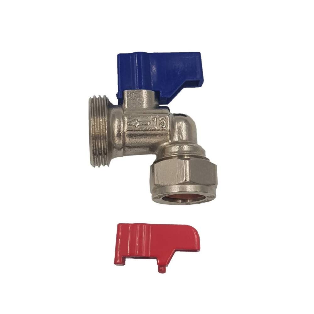 Aumix 15mm x ¾ inch Angled Elbow Washing Machine/Dishwasher Valve x1 — image 1