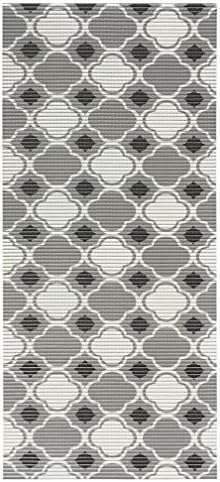 2-feet X 4-feet Rubber Foam Runner Rug | Grey Trellis Modern Floor Runner 2x4