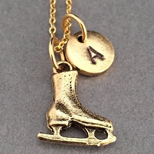 Ice skate necklace, ice skate charm, sports necklace