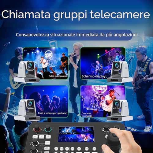 PTZ zowietek Controller with NDI|HX3 Support, 7D ZowieKBD Joystick, HDMI Output, 5" Quad-View Real-Time LCD Display, Automatic Camera Detection, Group Control, Tally and Audio Output