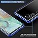 Huawei P30 Plus Case, ZHIKE Magnetic Metal Frame Front and Back Tempered Glass Full Screen Coverage One-Piece Design Flip Cover [Support Wireless Charging](Clear Blue)