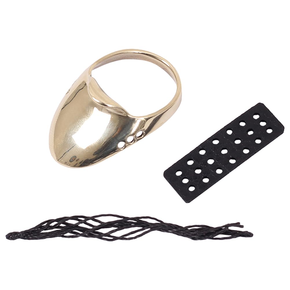 RORPOIR 1Set Professional Archery Finger Guard Wear-resistant Brass Ring for Right Hand Ergonomic Design Convenient Protector for Traditional Archery Accessory for Shooting