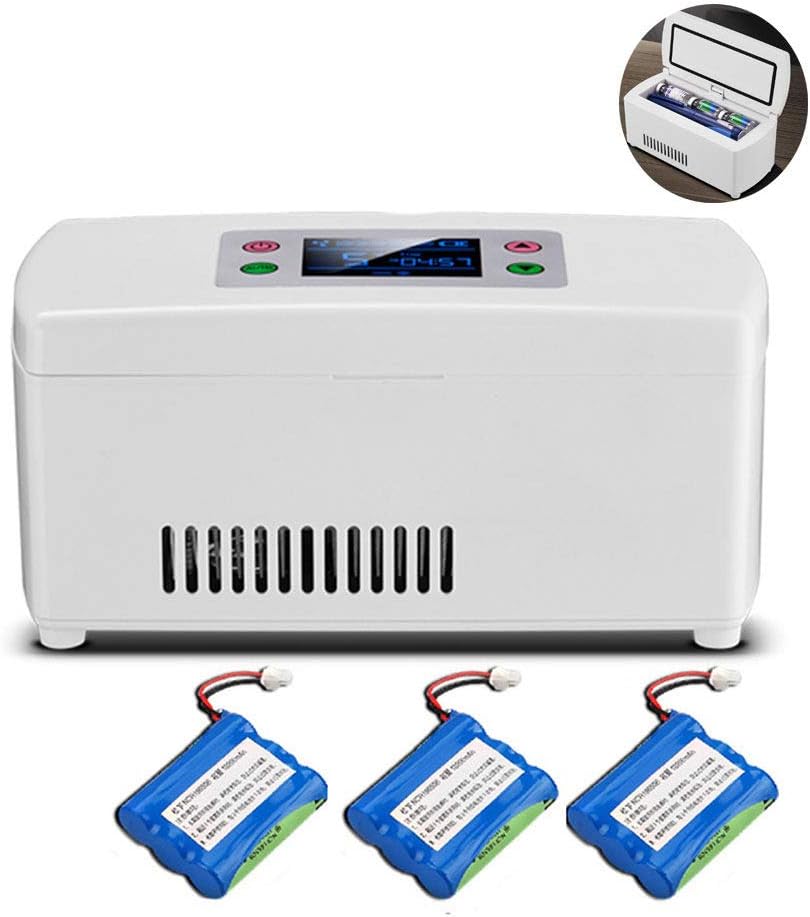 LXMBox Insulin Refrigerated Box, Portable Drug Cooler, Mini Smart Car Freezer, Cooling Box for Medicine/Eye Drops/Interferon,D