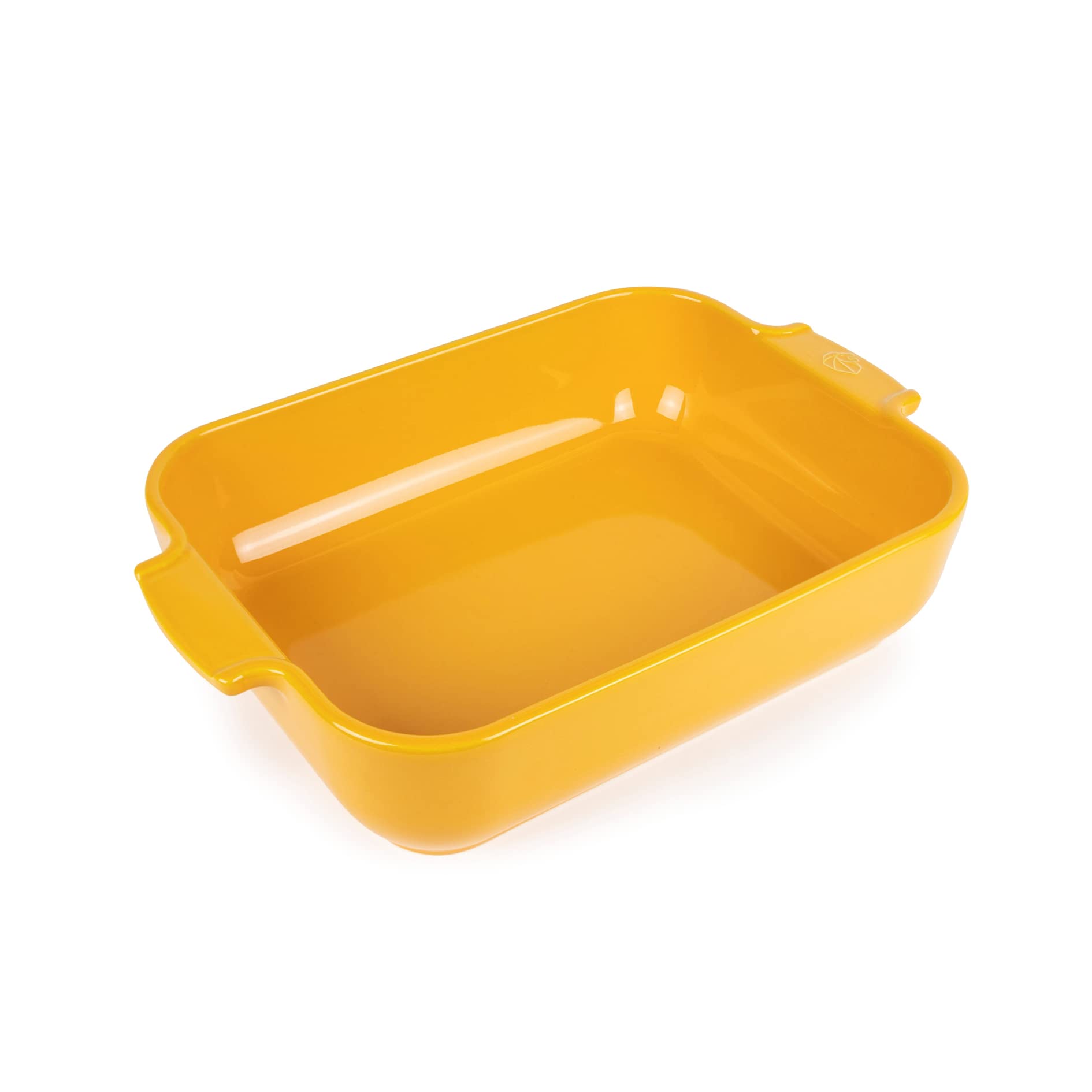 PEUGEOT - Rectangular Ceramic Baking Dish - 32 cm (including handles) x 20 cm x 6.5 cm - Capacity: 2.7 L - 4-5 Servings - 10 Year Guarantee - Made In France - Saffron Colour