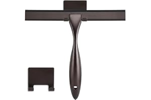 NETANY Shower Squeegee, 10-Inch Bronze Squeegee, All-Purpose Stainless Steel Squeegee for Bathroom, Shower Doors, Mirrors, Ti