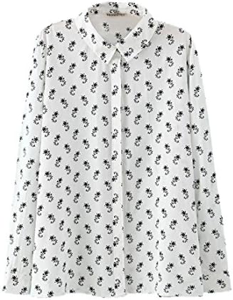Ningwei Women's Long Sleeve Blouse Cotton Casual Shirt Tops (L(us m))