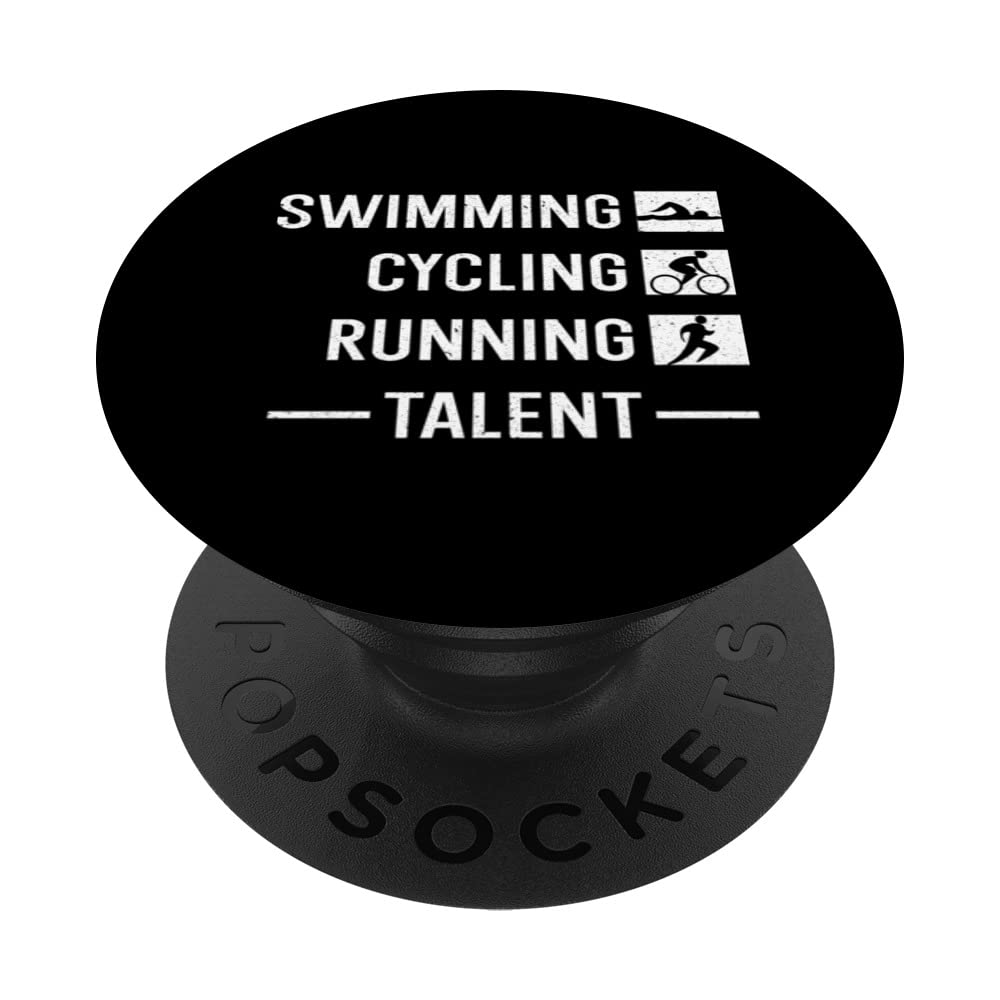 Triathlete Swimming Cycling Running Talent Triathlon PopSockets Swappable PopGrip