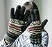 Cozy Design Women's Knitted Gloves with Roll Up Cuffs for Winter Color Black