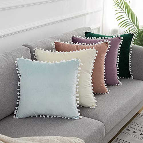 light blue pillow covers