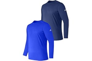 TEX2FIT Men's Long Sleeve T-Shirt, 2 or 3 Pack Men's Performance Long Sleeved Quick-Dry UV Shirts