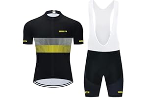 MOXILYN Mens Cycling Jersey MTB Clothes Cycling Kit Bike Shirts and Cycling Bibs Short with 20D Gel Pad Biking Clothing Set