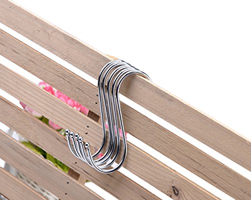 WOVTE Stainless Steel S Shaped Silver Tone Polished Plating Hanging Hooks for Kitchen, Bathroom, Bedroom and Office Pack… 10 WOVTE Stainless Steel S Shaped Silver Tone Polished Plating Hanging Hooks for Kitchen, Bathroom, Bedroom and Office Pack… - Image 11