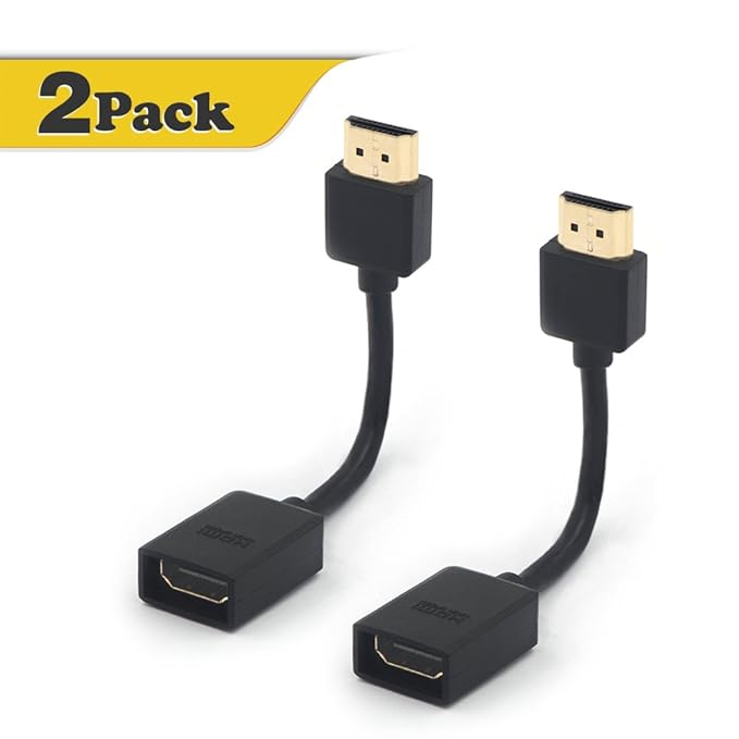 VCE 2 stück Hochgeschwindigkeits-HDMI-Verlängerungskabel Hdmi Verlängerung Extension Fire TV Stick Adapterkabel 12cm