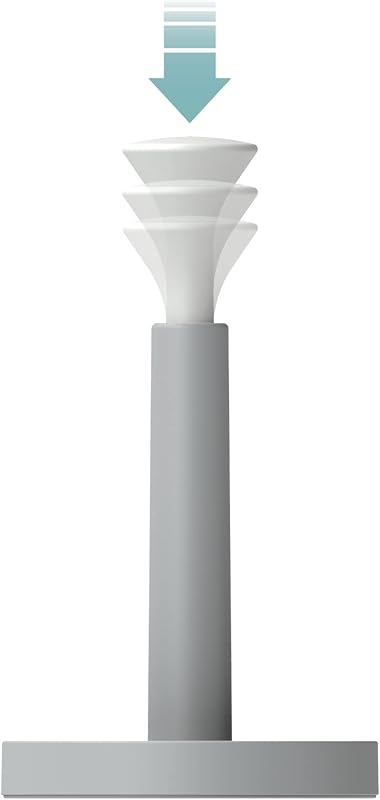 Suporte duplo para rolos de papel de cozinha, função de empurrar e rasgar para facilitar a remoção (altura máxima do rolo de cozinha de 24 cm), cinzento/branco