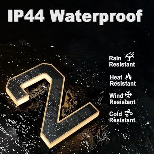 CARPESUN Solar House Number Illuminated for Outdoor Use Waterproof Illuminated House Number Sign Solar House Number Light Black Large - Height 23 cm (5-Black, 23 cm)