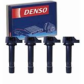 4 pc DENSO Direct Ignition Coils for Honda Civic 1.8L L4 2006-11 | Fixes misfire, rough idle and hard starts from a weak coil-on-plug; clears P0300. Direct-fit OE replacement.