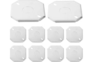 DIYEAH 10pcs Octagon Electrical Box Cover Plates Metal Flat Junction Panel Covers with Screws for Home