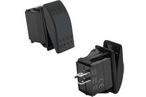 LSKASELUE 2 PCS Rocker Switch, 12V/20A 24V/10A SPST Up Down Toggle Switch for Motor Control, Waterproof 2 Pin Polarity Revers
