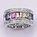 Weina Women's 925 Sterling Silver 11.98cttw Gemstone Filled Morganite Topaz Garnet Amethyst Ruby Aquamarine Ring