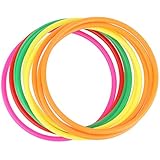 Crystallove 12pcs Plastic Random Color Toss Rings for Carnival Garden Backyard Outdoor Games (9.4 Inch)