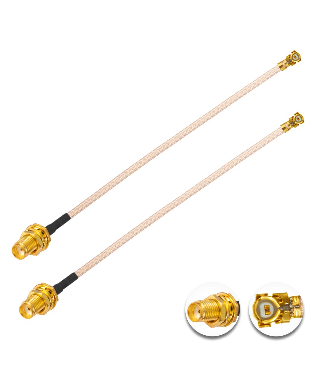 Vecys 2PCS U.F.L1 to SMA Female Low Loss Coaxial Cable 6" /15CM U.F.L1 RG178 RF Coaxial Pigtail Cable for Wireless Routers Mini PCIE Network Cards PCI Wi-Fi WAN Repeater