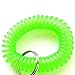 Feeko Plastic Wrist Coil Wrist Band Key Ring Chain for Outdoor Sport Green 6Pcs