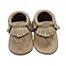 SAYOYO Baby Tassels Soft Sole Leather Infant Toddler Prewalker Shoes (12-18 Months, Tan)