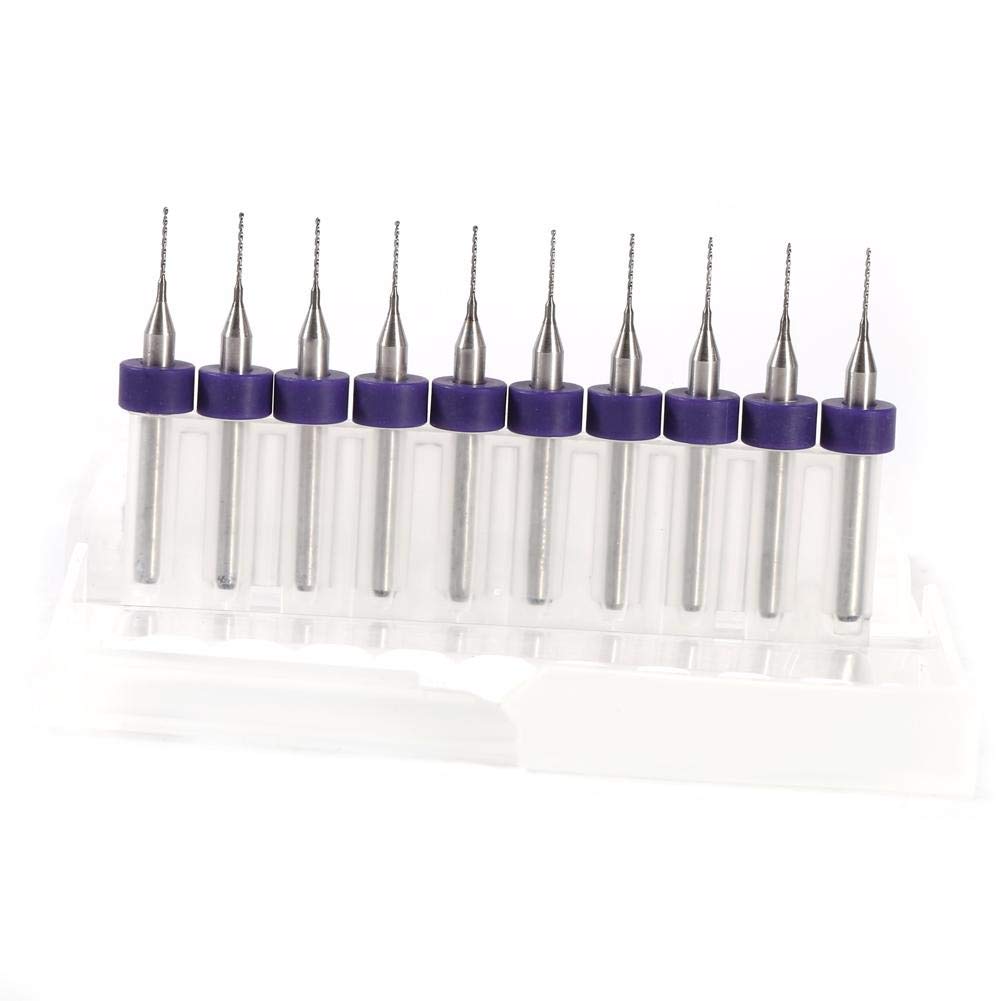 PCB Drill Bits Set, Akozon, Mini Drilling Bits 10pcs PCB Print Circuit Board Carbide Micro Drill Bits Tool Set Mini Drilling Bits Rotary Tool Kit (0.5mm)