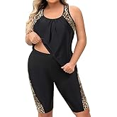 Daci Women Plus Size Tankini Swimsuit - Tummy Control 2 Piece Bathing Suit with High Waisted Capris Shorts 2025 Swimwear