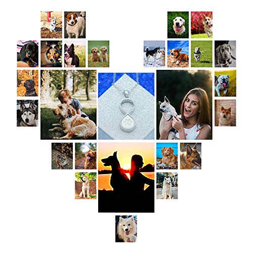 BEILIN Pet Paw Print Cremation Jewelry S925 Sterling Silver Keepsake Memorial Urn Necklace for Ashes w/Funnel Filler Kit (Infinity) - Thumbnail 6