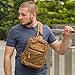 OXA Multi-pocket Fashion Vintage Cotton Canvas Sling Backpack Messenger Bag Ipad Bag Shoulder Backpack Crossbody Chest Satchel Travel Bag for Men and Women Brown