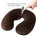 MLVOC Travel Pillow, Inflatable Neck Pillow with Ear Plugs, Eye Mask, Drawstring Bag and Soft Velvet Neck Support (Khaki)