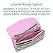 Checkered Wallets for Women Emilie Bifold Wallet Leather Large Purse RFID Blocking with Card Holder Organizer (White)