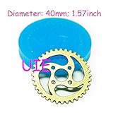 024ST Gear Mold Mould Flexible Silicone Push Mold 40mm - Cake Decoration Polymer Clay Sugarcraft Molds, Jewelry Mould Food Safe