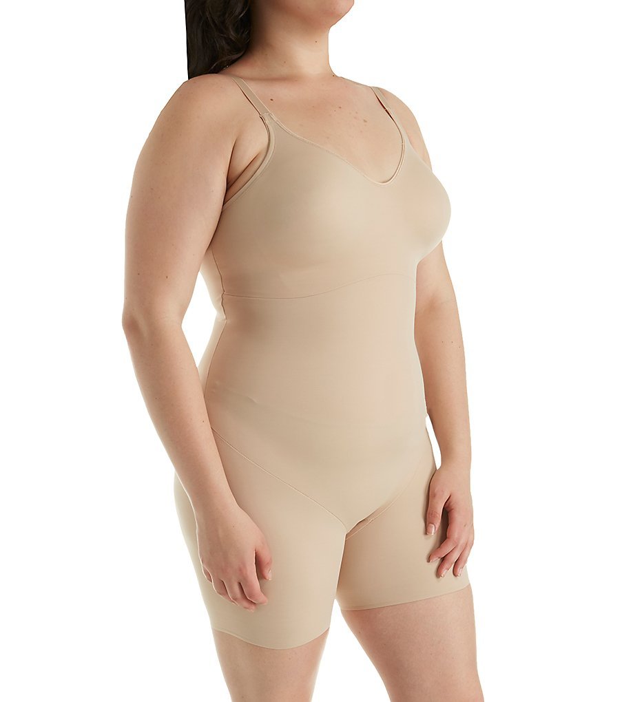 Naomi & Nicole Women's Shapes Your Curves Low Back Bodysuit w/Back Magic 7340
