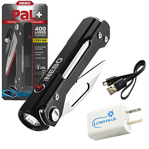 NEBO PaL+ 400 Lumen Rechargeable Flashlight Utility Tool Folding