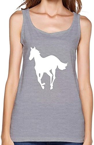 olqoususm Women's White Pony by American band Deftones Tank Top 100% Cotton