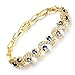 Girl Era Gold Plated Waves Blue/white Cubic Zirconia Bracelet Charm Tennis Bracelet for Womens(blue)