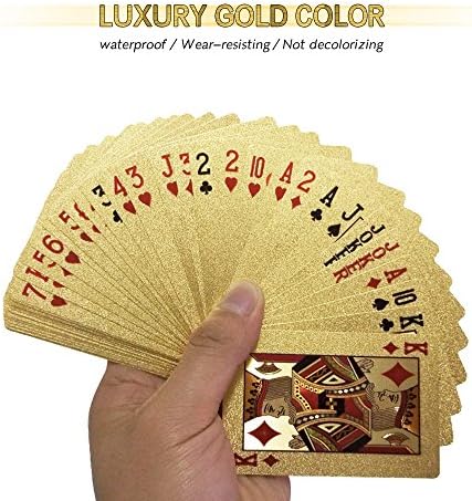 XY ZONE Stylish 24K Waterproof Gold Foil Plated Pocker Deck Playing Card