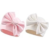 Bamery Newborn Baby Girl Hat Cotton Baby Bow Beanie Preemie Hats Spring Infant Hats for Girls 0-12 Months