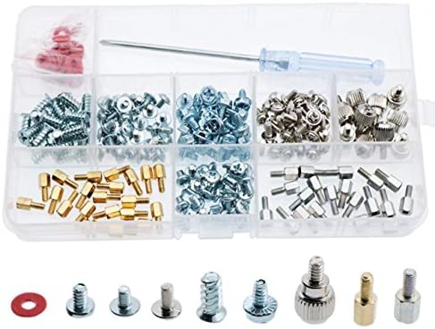 220pcs Phillips Head Computer PC Spacer Screws Assortment Kit for Hard Drive Computer Case Motherboard Fan Power Graphics with Extra Screwdriver