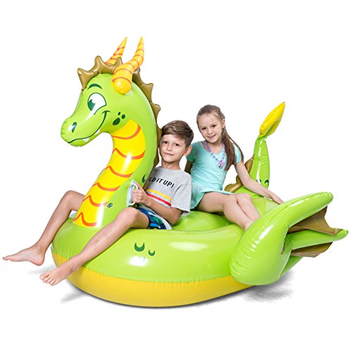 JOYIN Inflatable Storybook Dragon Pool Float, Fun Beach Floaties, Swim Party Toys, Pool Island, Summer Pool Raft Lounge for Adults & Kids