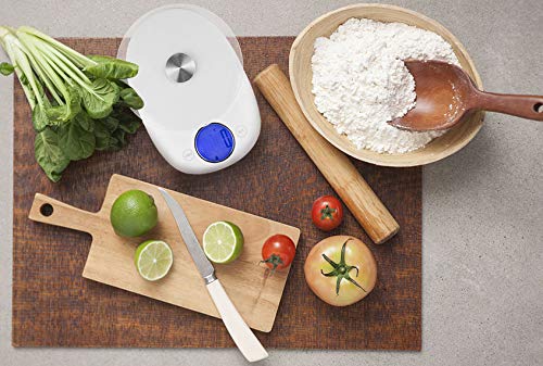 Digital Food Scale Weight Grams and Ounces, Kitchen Scales for Cooking Baking with Large Display Tare Feature Sensitive Kitchen Scale Glass Platform, 11 pounds, White by CHARMLINE
